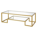Table basse contemporaine en métal et verre Artemis