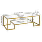 Table basse contemporaine en métal et verre Artemis