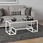 Table basse contemporaine en métal et verre Artemis