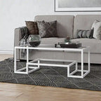 Table basse contemporaine en métal et verre Artemis