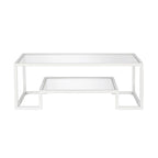 Table basse contemporaine en métal et verre Artemis