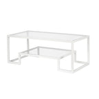 Table basse contemporaine en métal et verre Artemis