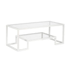 Table basse contemporaine en métal et verre Artemis
