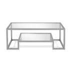 Table basse contemporaine en métal et verre Artemis