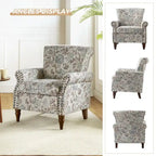 Fauteuils d'appoint traditionnels en polyester Nyctelius avec motif et garniture cloutée (lot de 2)