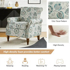 Fauteuils d'appoint traditionnels en polyester Nyctelius avec motif et garniture cloutée (lot de 2)