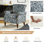 Fauteuils d'appoint traditionnels en polyester Nyctelius avec motif et garniture cloutée (lot de 2)