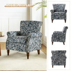Fauteuils d'appoint traditionnels en polyester Nyctelius avec motif et garniture cloutée (lot de 2)
