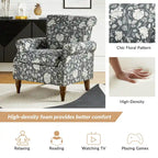 Fauteuils d'appoint traditionnels en polyester Nyctelius avec motif et garniture cloutée (lot de 2)