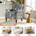 Fauteuils d'appoint traditionnels en polyester Nyctelius avec motif et garniture cloutée (lot de 2)