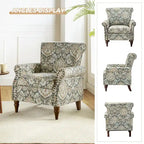 Fauteuils d'appoint traditionnels en polyester Nyctelius avec motif et garniture cloutée (lot de 2)