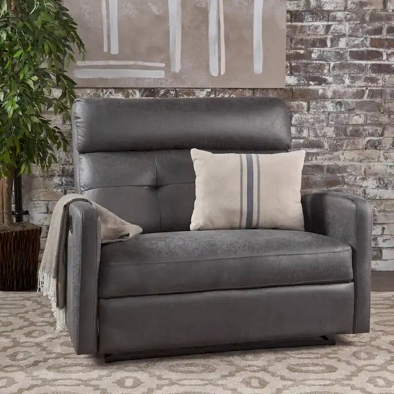 Fauteuil inclinable 2 places en microfibre Halima