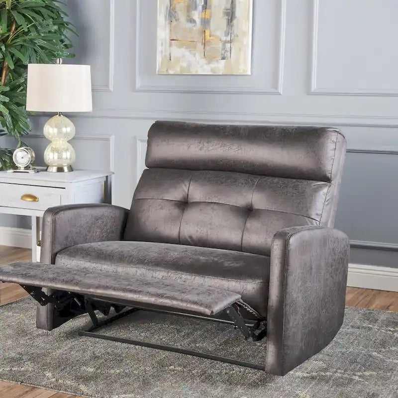 Fauteuil inclinable 2 places en microfibre Halima