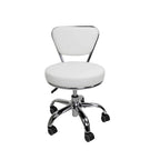 Tabouret court Dayton réglable de 13 à 15, avec dossier, blanc - N/A
