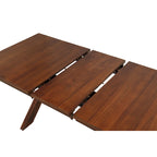 Table à manger extensible Karven Wood Trestle avec rallonge, Noisette foncée
