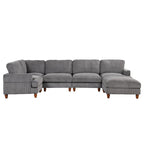 Canapé d'angle modulable avec ottoman en forme de L pour salon, bureau