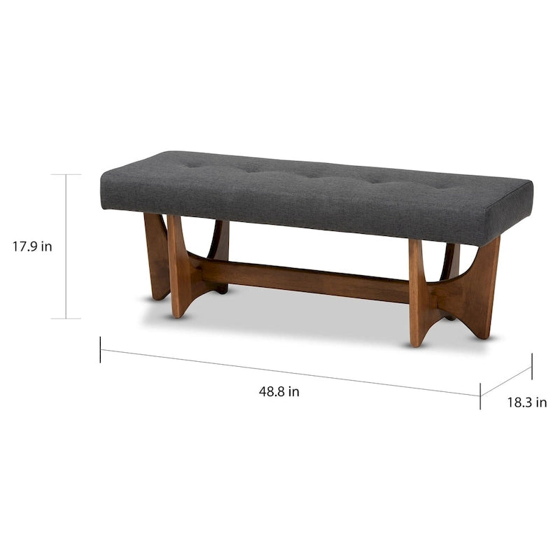 Banc rembourré Ullarp de style moderne milieu de siècle