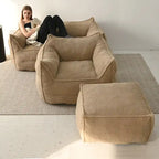 Canapé Paresseux Teddy Faux Tissu Canapé de Salon Fauteuil Poire avec Mousse à Mémoire de Forme
