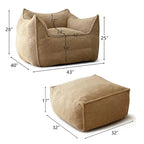 Canapé Paresseux Teddy Faux Tissu Canapé de Salon Fauteuil Poire avec Mousse à Mémoire de Forme