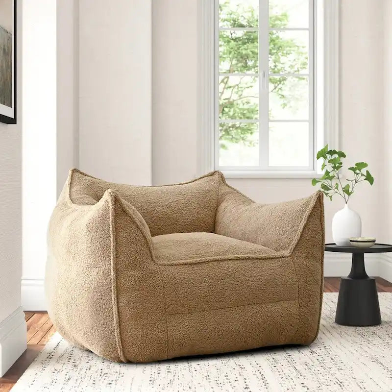 Canapé Paresseux Teddy Faux Tissu Canapé de Salon Fauteuil Poire avec Mousse à Mémoire de Forme