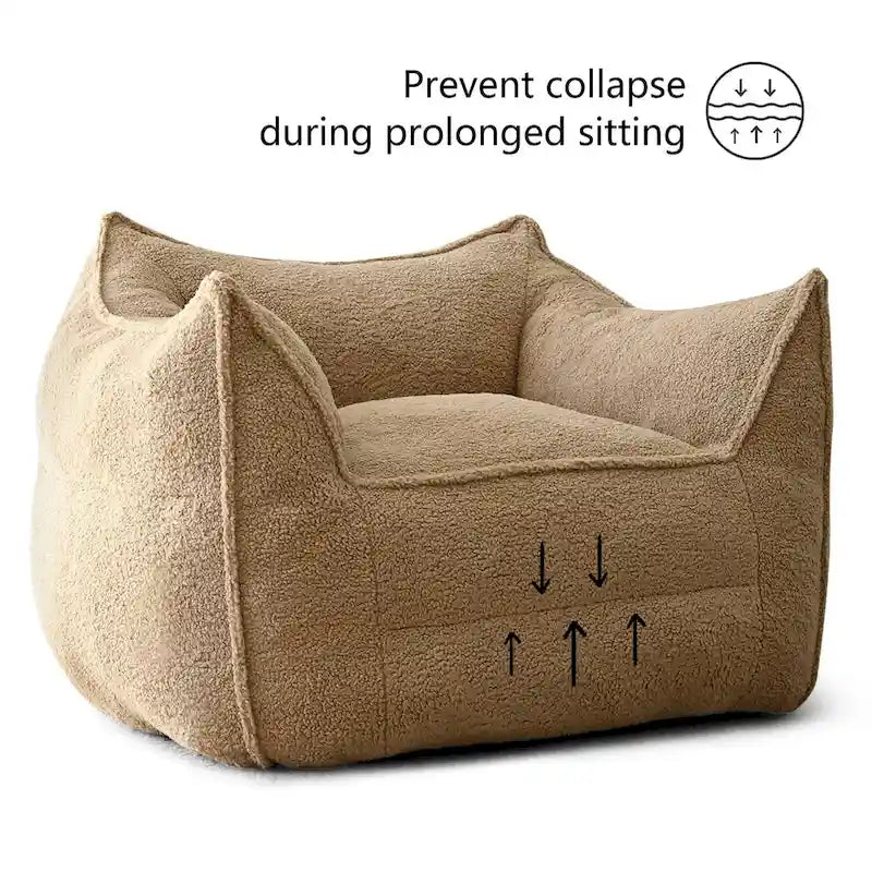 Canapé Paresseux Teddy Faux Tissu Canapé de Salon Fauteuil Poire avec Mousse à Mémoire de Forme