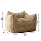 Canapé Paresseux Teddy Faux Tissu Canapé de Salon Fauteuil Poire avec Mousse à Mémoire de Forme
