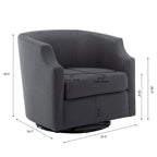 Fauteuil club pivotant et à bascule Cayden
