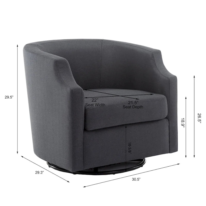 Fauteuil club pivotant et à bascule Cayden