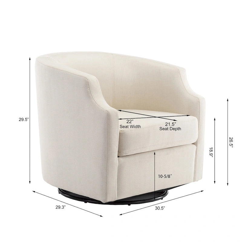 Fauteuil club pivotant et à bascule Cayden
