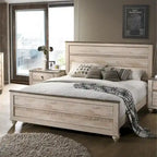 Parure de chambre contemporaine blanchie 5 pièces très grand lit Imerland