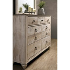 Parure de chambre contemporaine blanchie 5 pièces très grand lit Imerland