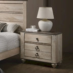 Parure de chambre contemporaine blanchie 5 pièces très grand lit Imerland