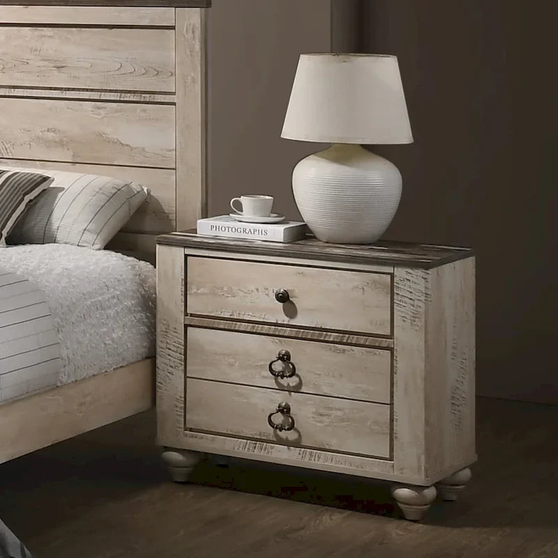 Parure de chambre contemporaine blanchie 5 pièces très grand lit Imerland