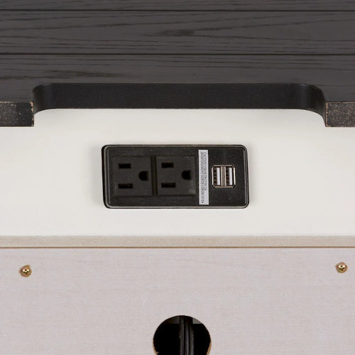 Table de chevet Allyson Park White Night avec station de charge