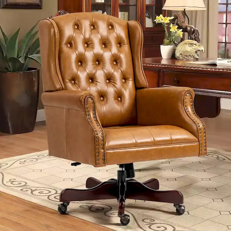 Fauteuil de Bureau de Direction Classique, Fauteuil de Patron à Dossier Haut et Oreilles