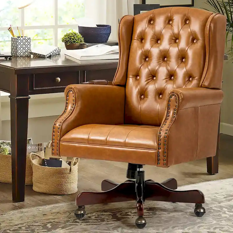 Fauteuil de Bureau de Direction Classique, Fauteuil de Patron à Dossier Haut et Oreilles