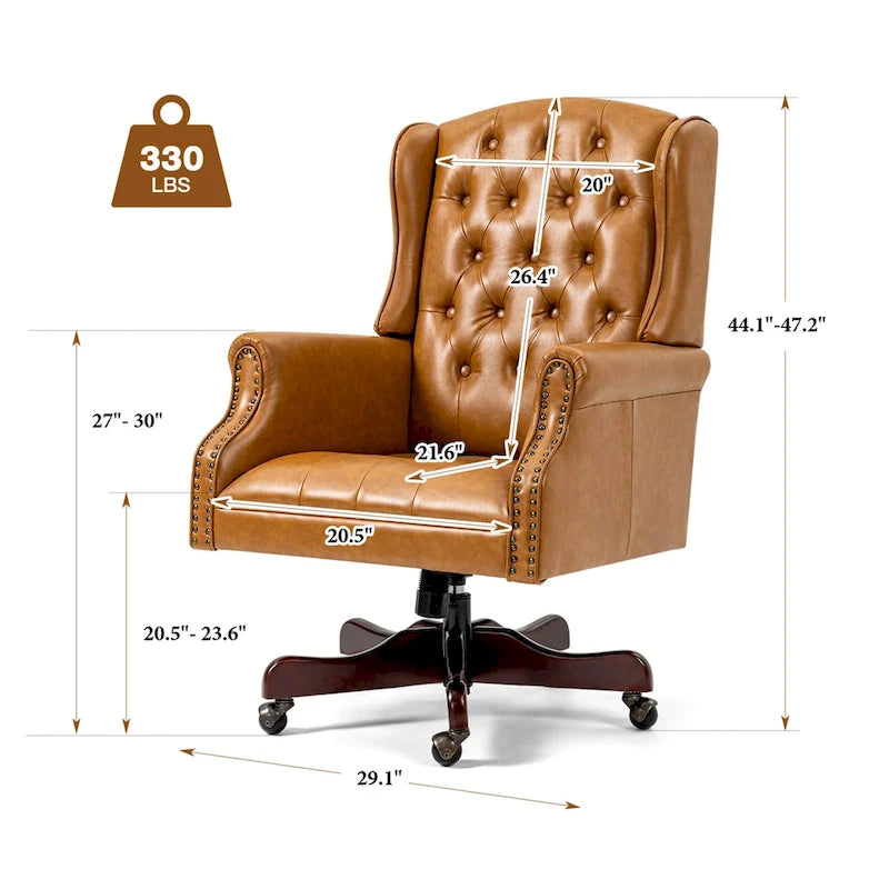Fauteuil de Bureau de Direction Classique, Fauteuil de Patron à Dossier Haut et Oreilles