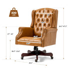 Fauteuil de Bureau de Direction Classique, Fauteuil de Patron à Dossier Haut et Oreilles
