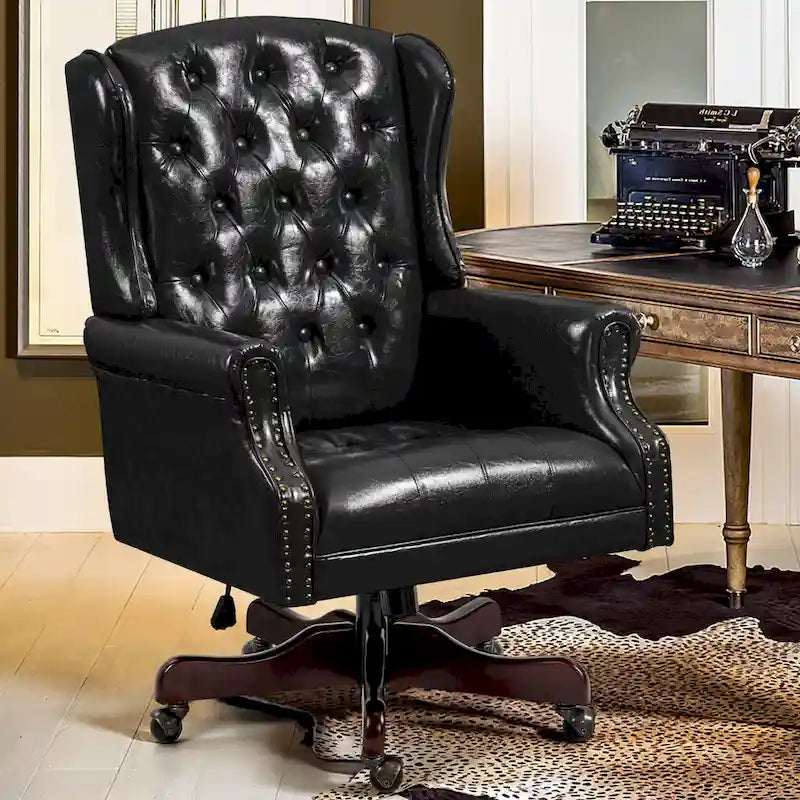 Fauteuil de Bureau de Direction Classique, Fauteuil de Patron à Dossier Haut et Oreilles