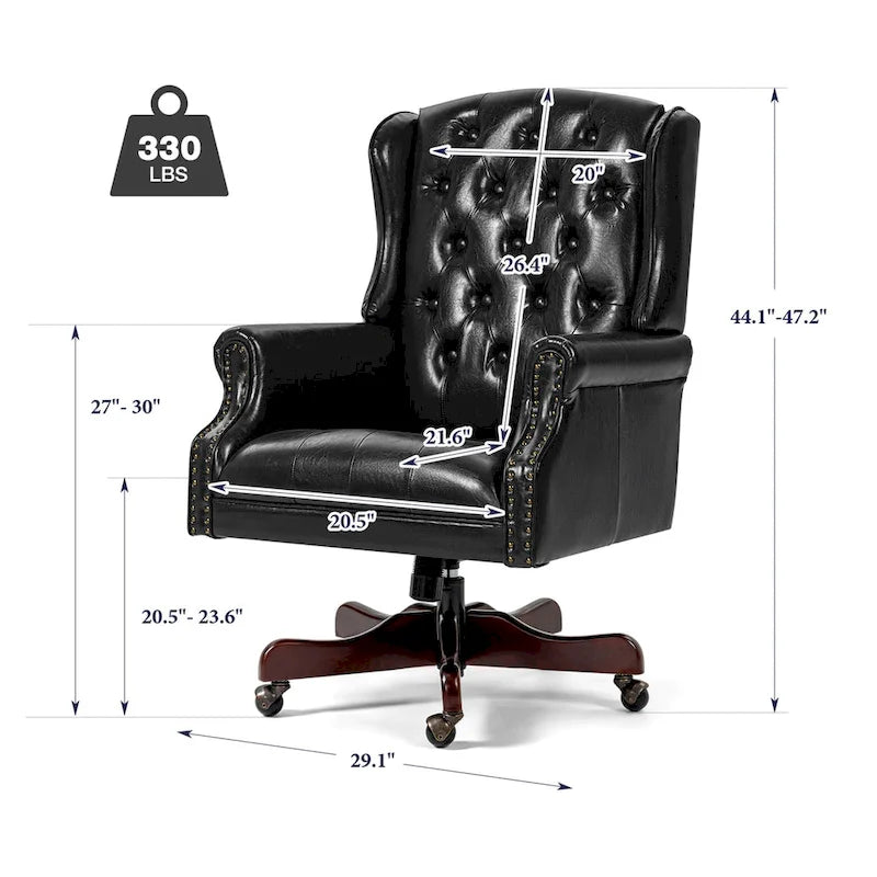 Fauteuil de Bureau de Direction Classique, Fauteuil de Patron à Dossier Haut et Oreilles