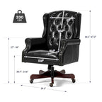 Fauteuil de Bureau de Direction Classique, Fauteuil de Patron à Dossier Haut et Oreilles