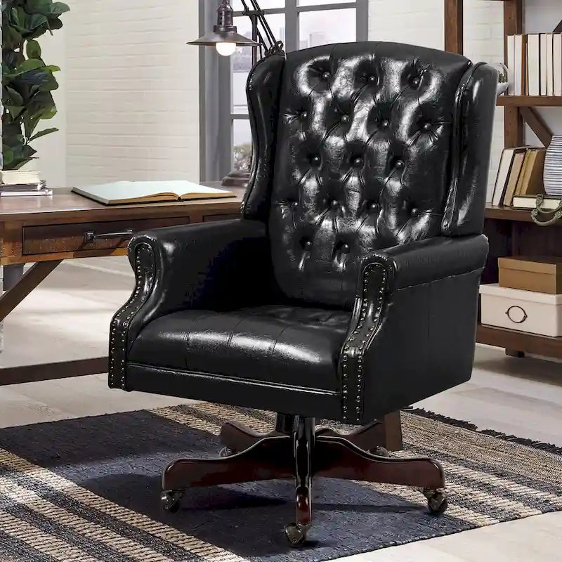 Fauteuil de Bureau de Direction Classique, Fauteuil de Patron à Dossier Haut et Oreilles