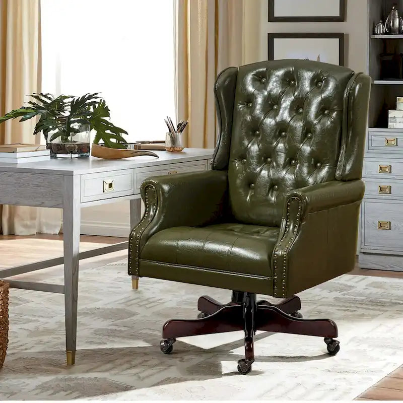 Fauteuil de Bureau de Direction Classique, Fauteuil de Patron à Dossier Haut et Oreilles