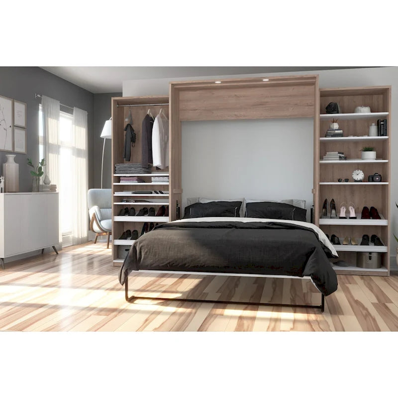 Lit escamotable grand lit Cielo 125W avec 2 étagères