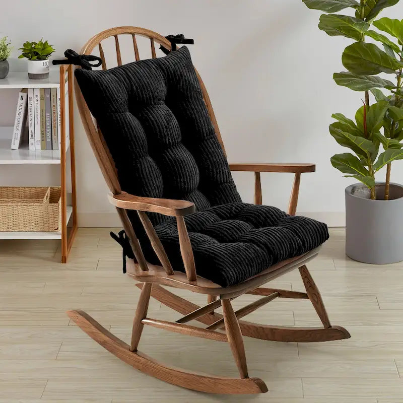 Ensembles de coussins de chaise berçante 2 pièces en velours côtelé antidérapants