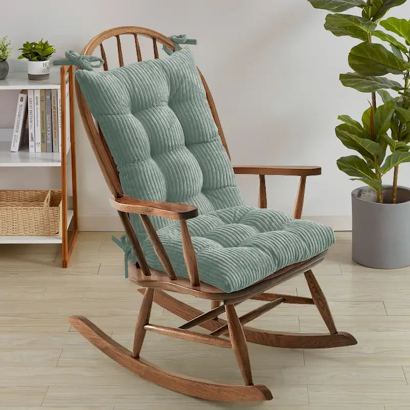 Ensembles de coussins de chaise berçante 2 pièces en velours côtelé antidérapants