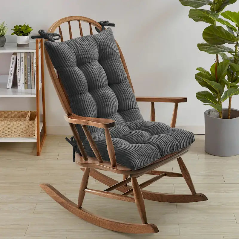 Ensembles de coussins de chaise berçante 2 pièces en velours côtelé antidérapants