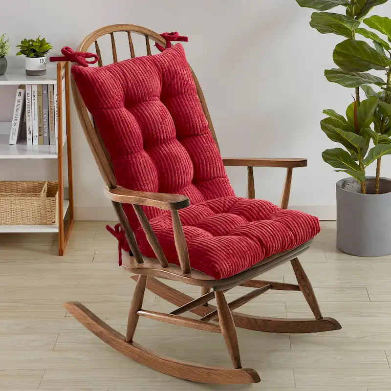 Ensembles de coussins de chaise berçante 2 pièces en velours côtelé antidérapants