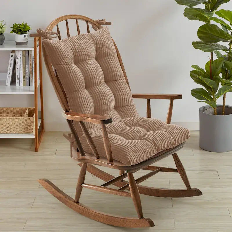 Ensembles de coussins de chaise berçante 2 pièces en velours côtelé antidérapants