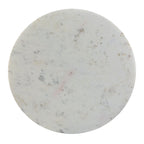 Table basse ronde Ivy de 30 pouces avec plateau en marbre et cadre en métal, blanc et noir
